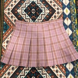 High waisted plaided skirt